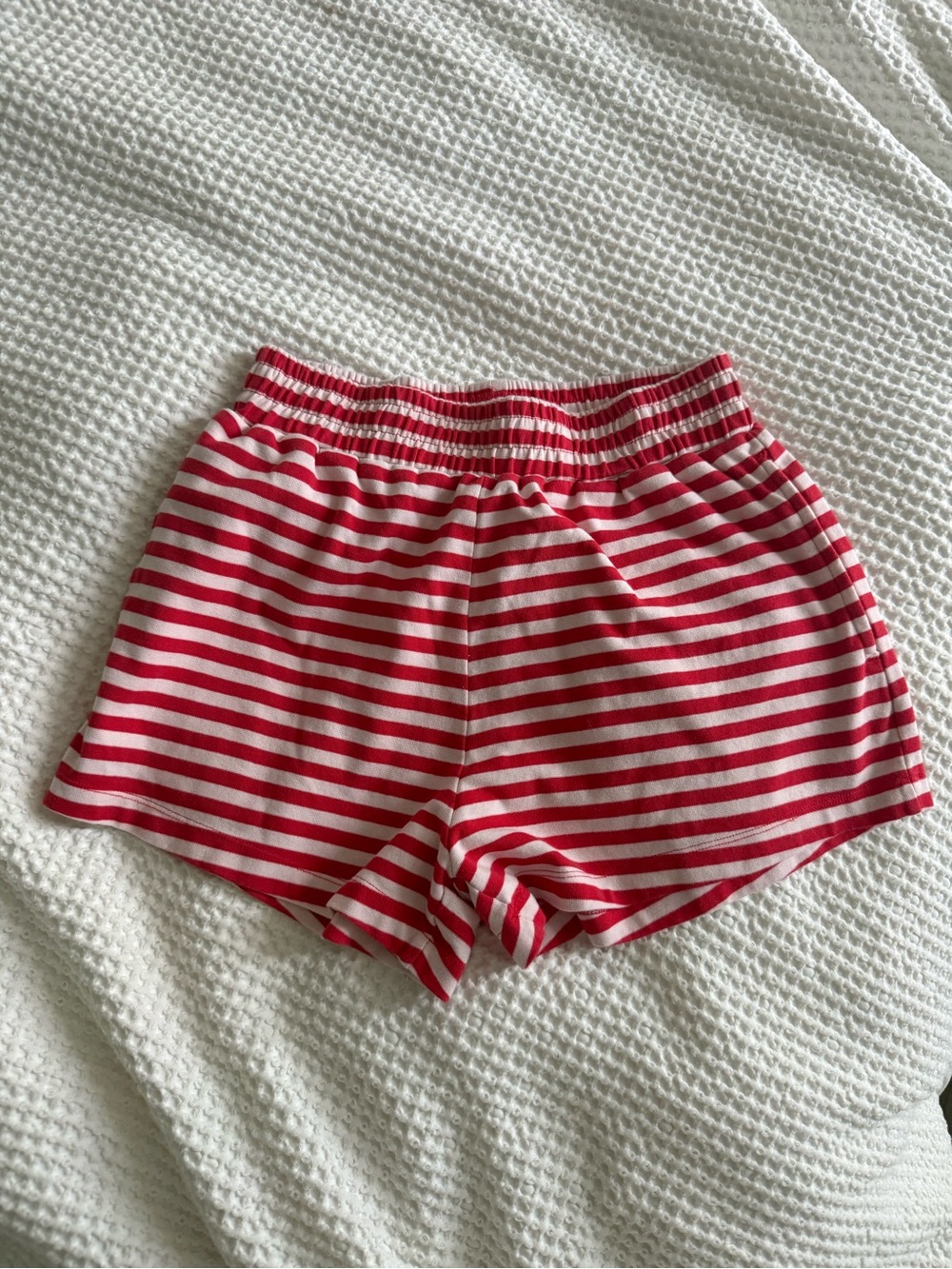 Daily Drills Red and White Striped Women’s Shorts